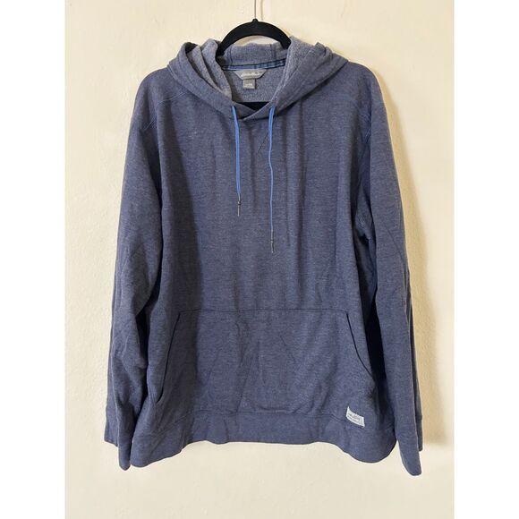 Eddie‎ Bauer Hoodie Men's XXL Blue Fleece Pullover Lightweight Gorpcore casual - Picture 1 of 9